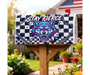 Wolf - Coperture magnetiche per cassette postali, con catena moderna e senza fulmini, colore nero, decorazione per esterni e cortile, 45,7 x 53,3 cm