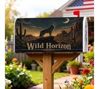 Wolf - Coperture magnetiche per cassette postali, rustiche montagne di cactus occidentali, nessuna tonalità della terra, copertura per cassetta della posta, decorazione per giardino, patio, 45,7 x
