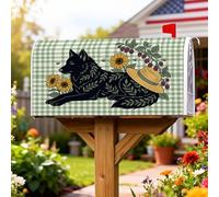 Wolf - Coperture magnetiche per cassette postali, stile rustico, cappello estivo con girasole, decorazioni per la casa e il giardino, 45 x 53 cm