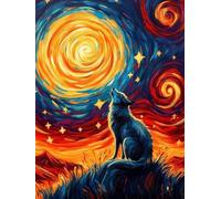 Wolf Dipingere con i Numeri Adulti Astratto Dipingere con i Numeri Bambini 7 anni, Kit per Dipingere con Pennelli, Pigmento Acrilico e tela Senza Pieghe, Hobby Creativi Decor Casa 90x120cm Y2-239