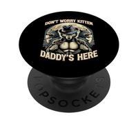 Wolf Dont Worry Kitten Daddys Here Meme Cringe Uomini Donne Bambino PopSockets PopGrip Adesivo
