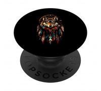 Wolf Dreamcatcher Native American Indian Feathers Arts PopSockets PopGrip Adesivo