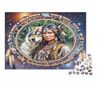 Wolf DreamGattocher Nativo americano 1000pcs (75x50cm) Puzzle Adatto Per Adulti E Folla Dai 14 Anni in Su