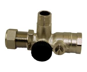 Wolf Durchgangswartungshahn 3/4 " per Valvola di Sicurezza 1/2 ", Con Kfe-Hahn