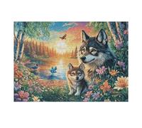 Wolf Fall Forest Puzzle 300 Pezzi Sfida Logica E Pazienza Rompicapo Per Menti Brillanti Stimolo Cognitivo Esercizio Mentale Regalo Per Laurea 300 PCS