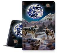 Wolf Family Case per iPad 9a/8a/7a generazione 10,2" 2021/2020/2019 Release, antiurto custodia pieghevole in pelle PU con funzione di accensione/spegnimento automatico per iPad da 10,2 pollici