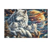 Wolf Family Mountain Forest Wildlife Wild Nature Beautiful Puzzle 1000 Pezzi Gioco Creativo Per Ragazzi Intelligenza Educativa Rompicapo Idea Regalo Per Figlio A Natale E Compleanno 1000 PCS