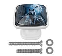 Wolf Family - Pomelli per cassetti da cucina, per credenze, porte, armadietti, set di 4