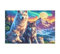 Wolf Family Puzzle 1000 Pezzi Rilassamento Antistress Premium Magical Cosmic Creatures Rompicapo Pressione Ridotta Attività Mindfulness Rigenerazione Mentale1000 PCS