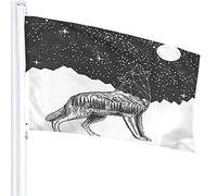 Wolf Flag 3x5 FT Wild Animal Wolves with Polygonal Head Mountain Tree Moo Stars Polka Dot Outdoor Flags Large Welcome Yard Banners Home Garden Yard Lawn Decor