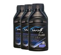 WOLF Fluido Freni DOT 3 & 4 Liquido Frenante ISO 4925 Classe 3 E 4, 3x250 Ml