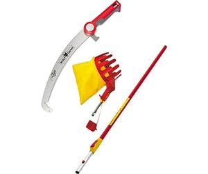 WOLF Garten 71BCJ002650 - Set Sega Professionale + Manico in Alluminio PCS PRO370/ZM-V4/RG-M NEU2018, Colore: Rosso, 9 x 17,5 x 220 cm