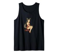 Wolf Girl Pinup Retro I Bite Fursona Fursona Fantasy Art Canotta