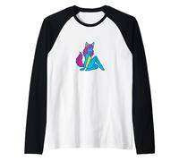 Wolf Girl Pinup Retro I Bite Fursona Fursona Fantasy Art Maglia con Maniche Raglan