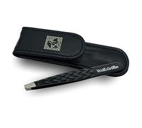 Wolf & Griffin Black Edition - Pinzette di precisione con custodia, in acciaio inox con rivestimento nero, pinzette professionali per sopracciglia oblique, per uomini e donne