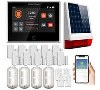 Wolf Guard antifurto allarme casa domestico con touch screen da 7 pollici, sistema di sicurezza intelligente 4G + WiFi app Tuya, con sirena solare da esterno 110dB, Rilevatore di movimento (WT4F-W06)