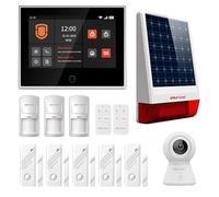 Wolf Guard antifurto allarme casa domestico con touch screen da 7 pollici, sistema di sicurezza intelligente 4G + WiFi app Tuya, con telecamera HD 1080P, sirena solare da esterno WT4F-W06-K2