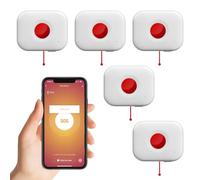 Wolf Guard TUYA Pulsante di emergenza SOS WiFi con cavo di trazione, per amico anziano disabile bambino, sistema di allarme sanitario Smartlife APP promemoria remoto (Stile coulisse (set di 5))