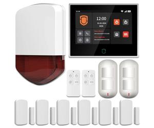 Wolf Guard WT4F-01A 4G + WiFi Allarme Casa 7" Touchscreen, Sistemi Completi Tuya Smart con Allarme APP/SMS/Chiamata Telefonica, Sirena Esterna 110dB, Rilevatore di Movimento, Sensori Porta/Finestra