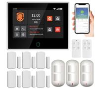 Wolf Guard WT4F Sistema di Allarme per la Sicurezza Domestica Smart, Touchscreen da 7 Pollici, Set di Sicurezza Anti-intrusione 4G/WiFi, Sistema di Allarme Domestico App Tuya Smartlife (WT4F-06)