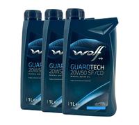 WOLF GuardTech 20W-50 SF/CD MIL-L-46152B MB 226.1 Olio Motore Minerale 3x1 L