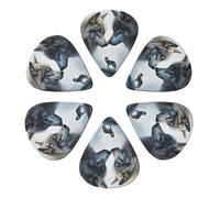 Wolf Guitar Picks 6 Pack Sottili Medio Pesanti Spessore Chitarre Plettri per Chitarra Acustica Elettrica Ukulele Basso 0.46mm