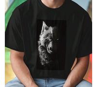 Wolf Half Light Half Shadow Blue Eye Maglietta Uomo Moda Casual Estiva Stampa Lupo Occhio Blu T Shirt Esclusiva Novità Regalo Idea Outfit Streetwear L,M,S,XL,XXL,XXXLAnimale,GraficoTessuto in maglia
