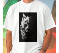 Wolf Half Light Half Shadow Blue Eye Maglietta Uomo Moda Casual Estiva Stampa Lupo Occhio Blu T Shirt Esclusiva Novità Regalo Idea Outfit Streetwear L,M,S,XL,XXL,XXXLAnimale,GraficoTessuto in maglia