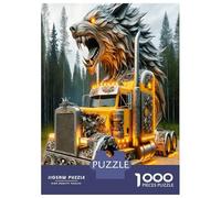 Wolf Head Truck 1000 Pezzi Bundle Puzzle Wild Truck Power Puzzle Cartone Extra Spesso - Preferito Dai Collezionisti, Relax Mentale, Pause Ufficio, Viaggio E Regali Festivi 52x38cm/1000pcs