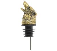 Wolf Head - Versatore e tappo per vino, finitura in bronzo vintage, design creativo, struttura in acciaio inox, ideale per bar, feste e decantazione del vino, versatore e tappo a testa di lupo, bronzo
