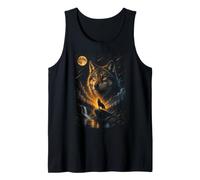 Wolf Howling at Moon Retro 90s Canotta