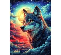 Wolf Howling at The Full Moon Puzzle 300 Pezzi Rompicapo Creativo Artistico Scenery Science Fiction Stimolo Della Creatività Attività Per Il Tempo Libero Regalo Per Persone Creative 300 PCS