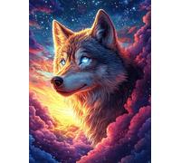 Wolf Howling at The Moon on A Waterfall Puzzle 300 Pezzi Per Famiglia E Amici Wildlife Pet Rompicapo Relax Pressione Ridotta Giochi Da Tavolo Per Serate in Compagnia Regalo Natale 2025 300 PCS