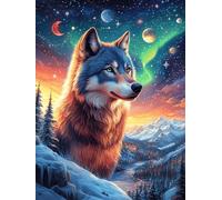 Wolf Howling at The Moon Under The Stars Puzzle 500 Pezzi Intelligenza E Logica Wildlife Pet Gioco Educativo Sfida Per Ragazzi E Adulti Rompicapo Relax Per Serate Familiari 500 PCS