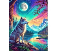 Wolf Howling at The Moon Under The Stars Puzzle 500 Pezzi Intelligenza E Logica Wildlife Pet Gioco Educativo Sfida Per Ragazzi E Adulti Rompicapo Relax Per Serate Familiari 500 PCS