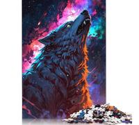Wolf Howling at The Stars Jigsaw Puzzle Impossible 1000 Pezzi Decorazione Per La Casa. Rilassamento E Intelligence Per Adulti E Bambini Da 12 Anni 1000pcs (38x26cm)