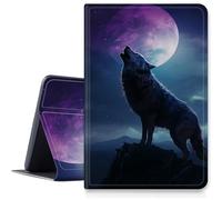 Wolf Howling Custodia per Samsung Galaxy Tab A8 10,5 pollici 2022, antiurto in pelle PU pieghevole custodia sottile con funzione sleep/wake automatica per Galaxy Tab A8 2022 modello SM-X200/X205/X207