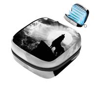 Wolf Howling Full Moon Forest Night - Borsa per assorbenti igienici, con cerniera, per assorbenti mestruali, per ragazze e donne