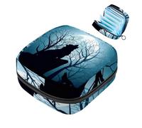 Wolf Howling Full Moon Forest Night - Borsa per assorbenti igienici, con cerniera, per assorbenti mestruali, per ragazze e donne
