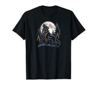 Wolf Howling Moon Forest Night Wilderness Tribal Wolf Maglietta