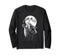 Wolf Howling Moon & Wolf Graphic | Fauna Selvatica Maglia a Manica