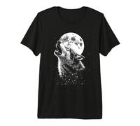 Wolf Howling Moon & Wolf Graphic | Fauna Selvatica Maglietta Premium