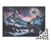 Wolf Howling Night Mountain Landscape_1 Puzzle impossibile, sfida per adulti, intrattenimento creativo, 1000 pezzi, opera d'arte per adulti, regali dai 14 anni in su, 70 x 50 cm/1000 pezzi