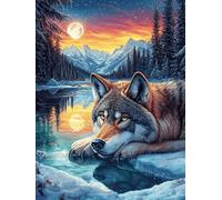 Wolf in A Forest at Sunset Rompicapo 1000 Pezzi Botticelli Per Appassionati Wildlife Pet Cartone Rigido Nascita Di Venere Per Decorazione Murale Edizione Limitata Con Poster Incluso 1000 PCS