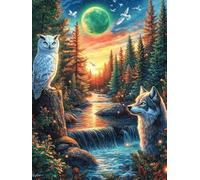 Wolf in A Forest Puzzle 300 Pezzi Difficoltà Estrema Cartone Spesso Tema Monocromatico Wildlife Pet Per Appassionati Di Puzzle Antistrappo Non Sbiadisce Top Vendita 300 PCS