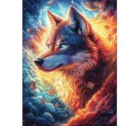 Wolf in A Magical Forest at Sunset Puzzle 300 Pezzi Per Neonati E Bambini Scenery Science Fiction Cartone Atossico Resistente Difficoltà Bassissima Per Attività Educative A Casa Qualità Sicura Certif