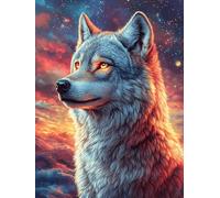 Wolf in A Magical Forest at Sunset Puzzle 300 Pezzi Per Neonati E Bambini Scenery Science Fiction Cartone Atossico Resistente Difficoltà Bassissima Per Attività Educative A Casa Qualità Sicura Certif
