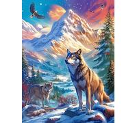 Wolf in A Magical Forest at Sunset Puzzle 300 Pezzi Per Neonati E Bambini Wildlife Pet Cartone Atossico Resistente Difficoltà Bassissima Per Attività Educative A Casa Qualità Sicura Certificata 300 P