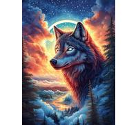 Wolf in A Magical Forest at Sunset Puzzle 300 Pezzi Rompicapo Rilassante Premium Wildlife Pet Antistress Naturale Attività Per Il Benessere Regalo Per Chi Lavora Molto 300 PCS