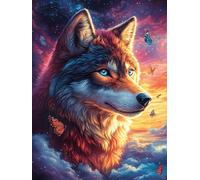 Wolf in A Magical Forest at Sunset Puzzle 500 Pezzi Rompicapo Creativo Artistico Science Fiction Magical Dream Stimolo Della Creatività Attività Per Il Tempo Libero Regalo Per Persone Creative 500 PC